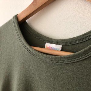 LuLaRoe Carly Dress Solid Olive Green - XS